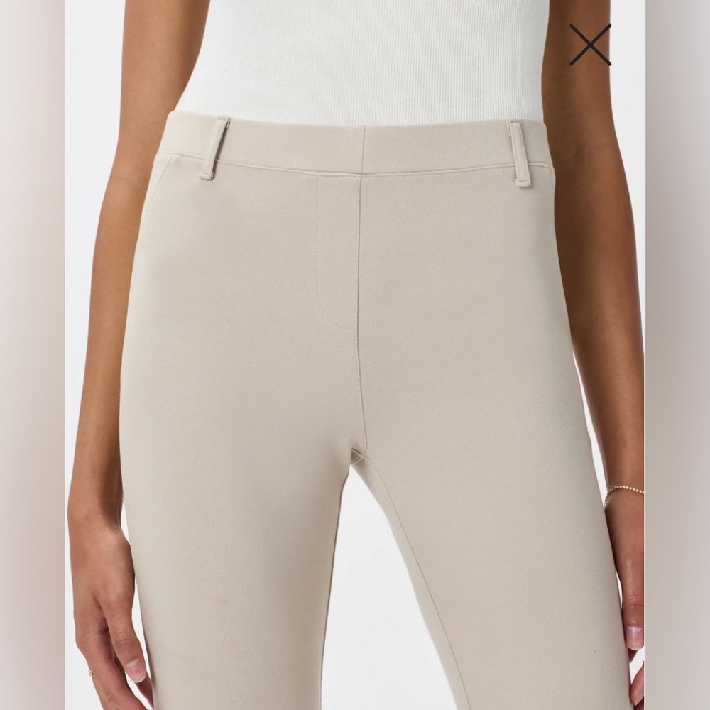 Quince Ultra-Stretch Ponte Straight Leg Pants in Ecru, size XS, 30” inseam - Picture 6 of 9